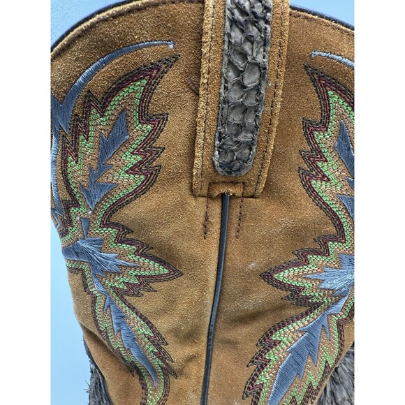 Dan Post Mens Sea Bass Dorsal Embroidered Square Toe Casual Boots Mid Calf Brown - Picture 12 of 13